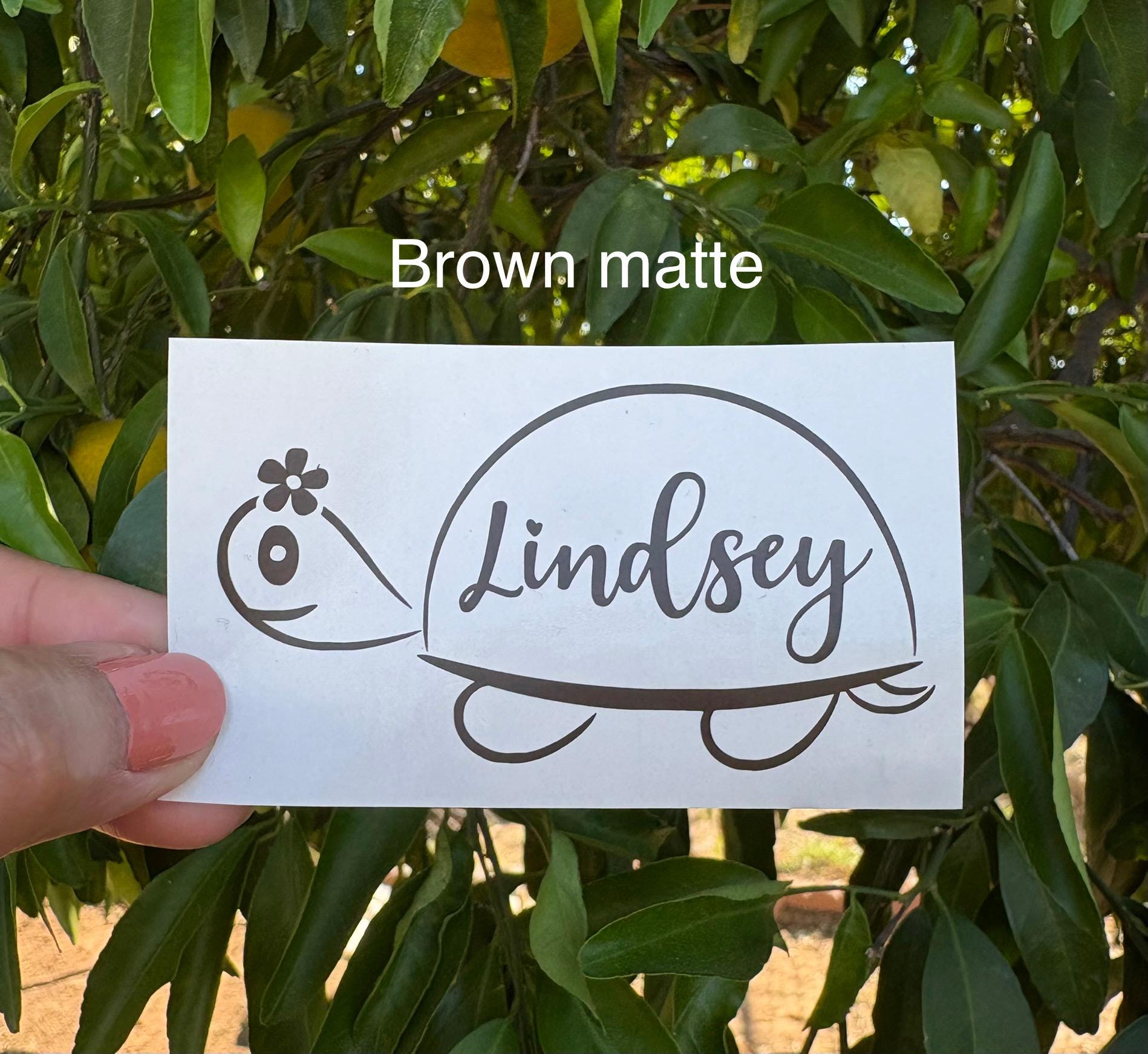 Custom Cursive Name Turtle Vinyl Decal, Waterproof Stickers for ...