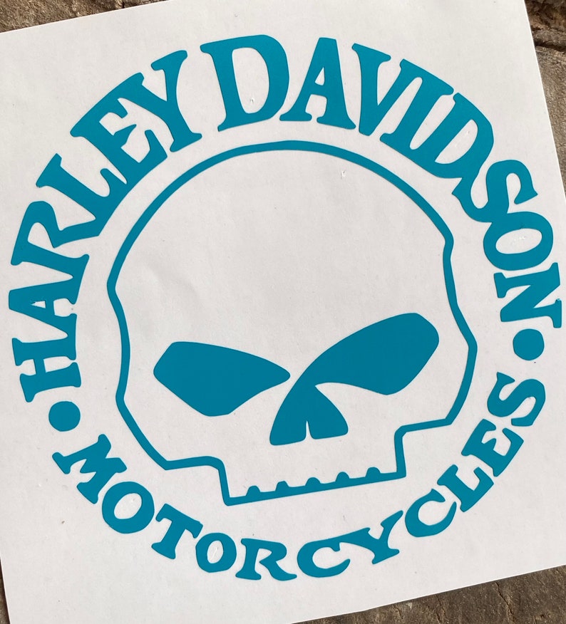 Harley Skull Logo Motorcycle Decal Helmet Decal Harley Etsy