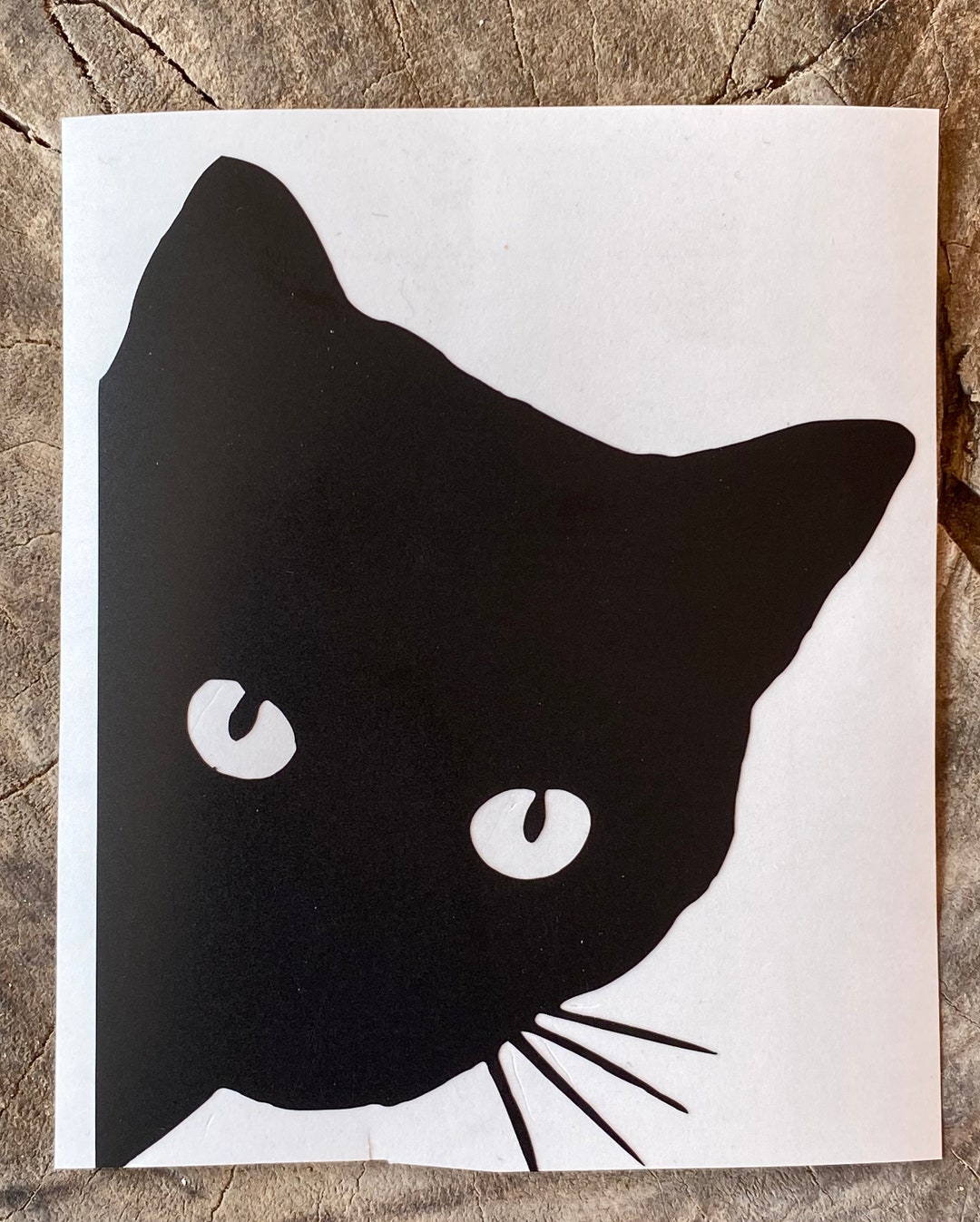 Peeking Cat Vinyl Car Decal, Kitty Decal, Cat Lover , Pet Decal