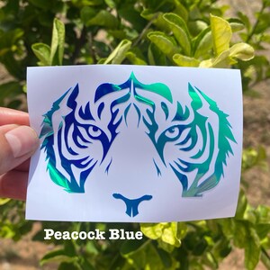 Angry Tiger Eyes Car Decal, Wildlife camping decor, wild animal bengal Tiger Face sticker,