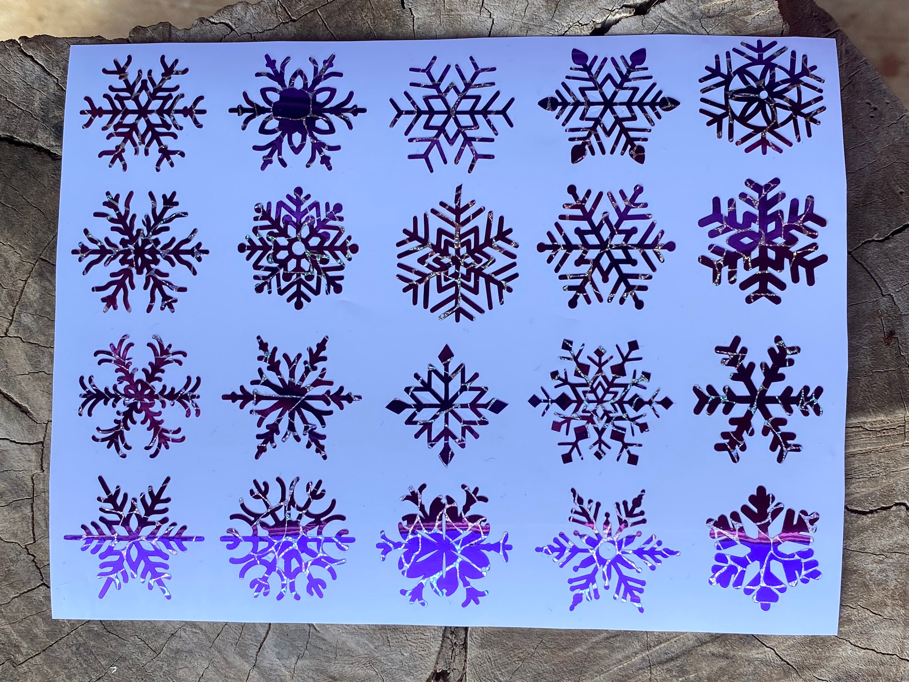 Holographic Snowflake Stickers  Iridescent Christmas Stickers