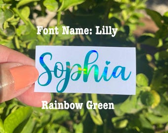 Custom Cursive Name vinyl Decal, Waterproof Stickers for labeling School Supplies, water bottles, mugs,