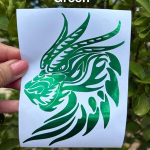 angry dragon head car window decal, Fire Breathing sticker, fantasy creatures, Mystical Dragon decor, Bild 11