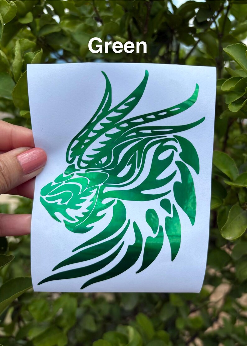 angry dragon head car window decal, Fire Breathing sticker, fantasy creatures, Mystical Dragon decor, Bild 11