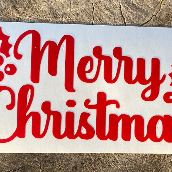 Merry Christmas vinyl decal, Christmas decal, ornament decal, holidays decal, home decor decal, farmhouse decal, mug decal