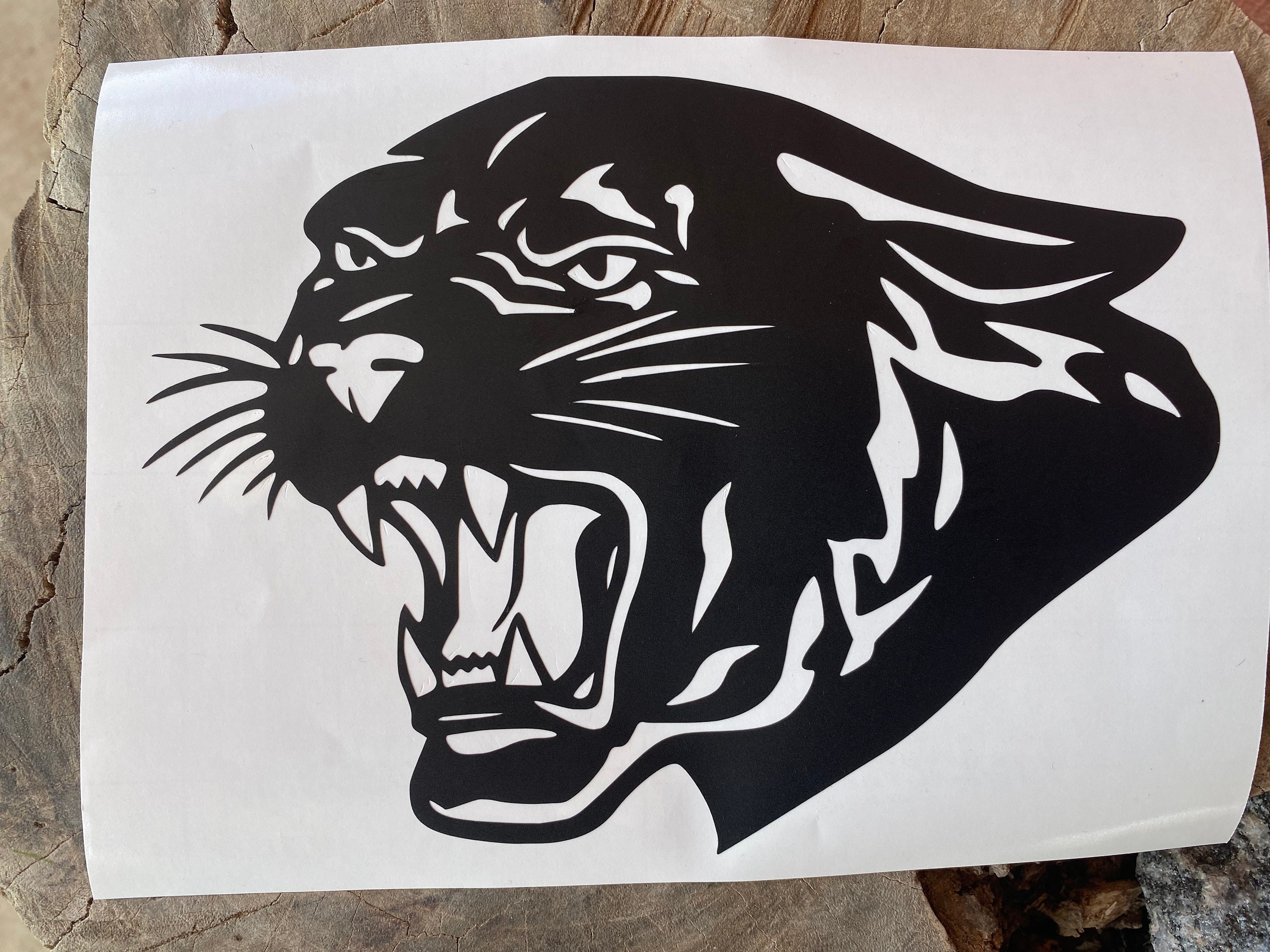 Black Panther car decal angry panther wild animals decal Etsy