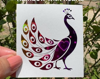 Peacock Standing Wildlife Bird decal/sticker, laptop, water bottle, mug, bumper sticker,