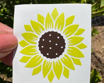 Sunflower window decal, Laptop Motorcycle Tumbler Journal Notebook flower sticker,