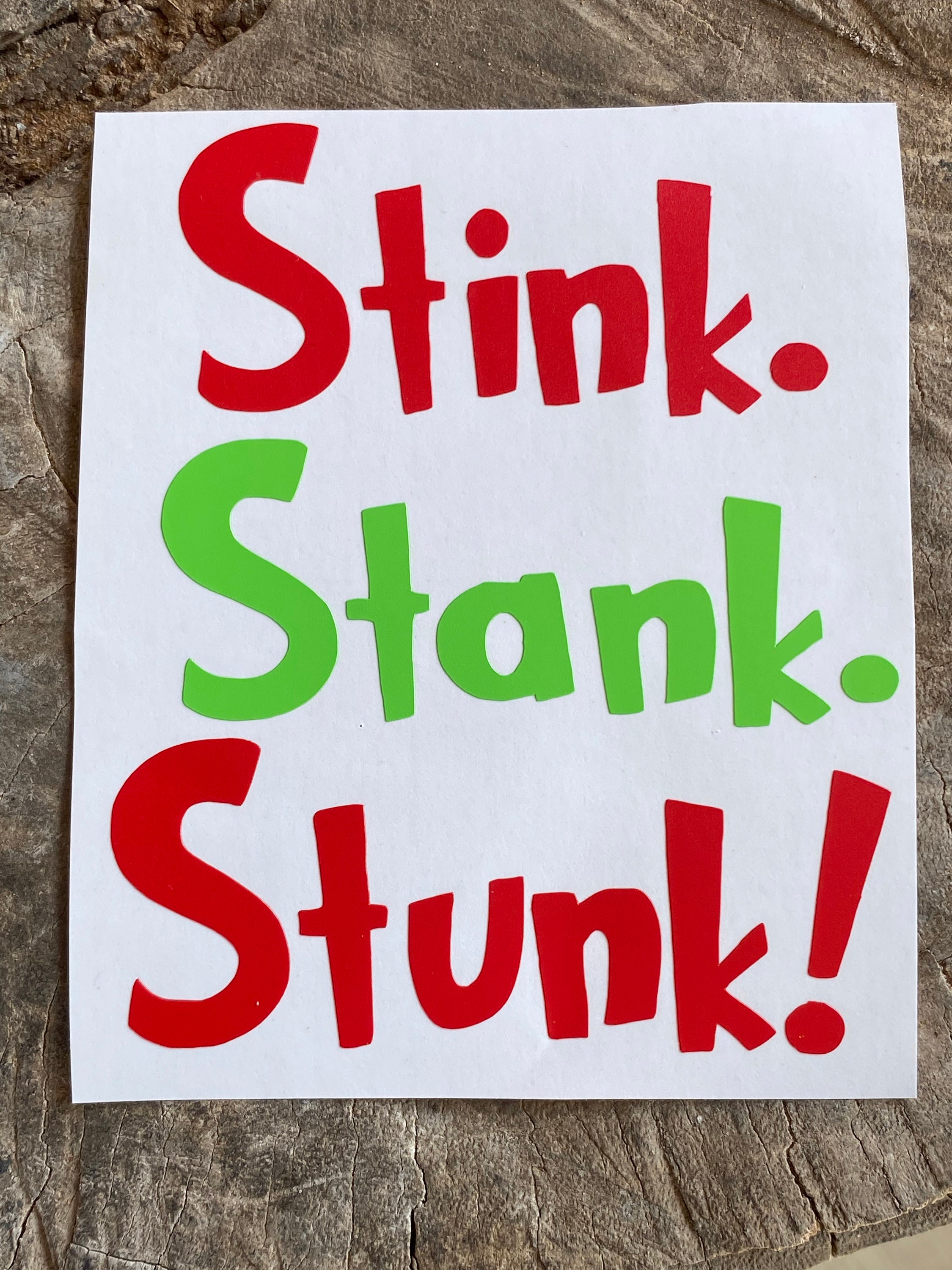 Stink Stank Stunk the Grinch Vinyl Decal Christmas Decal - Etsy