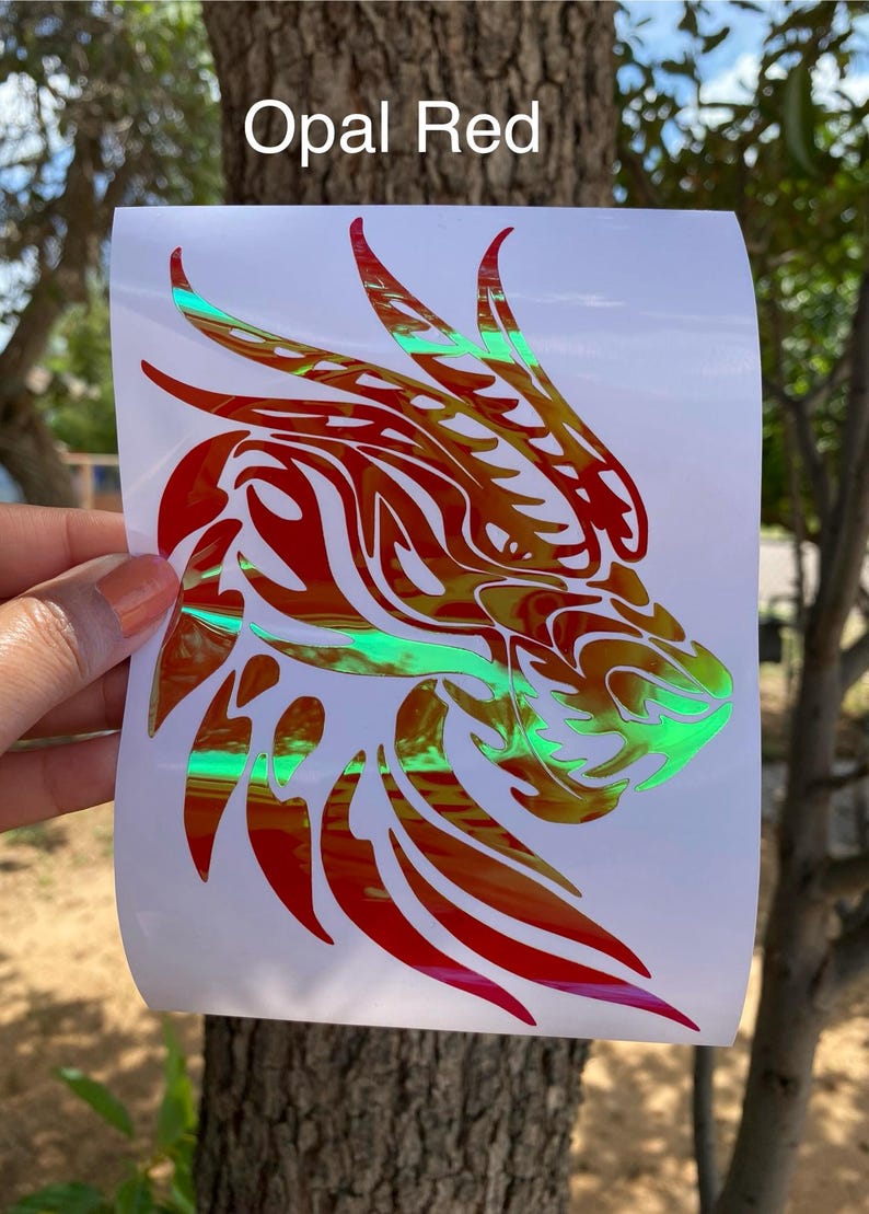 angry dragon head car window decal, Fire Breathing sticker, fantasy creatures, Mystical Dragon decor, Bild 5