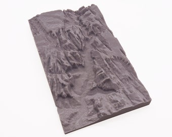 Zion Canyon in Zion National Park: 3D topographic terrain model