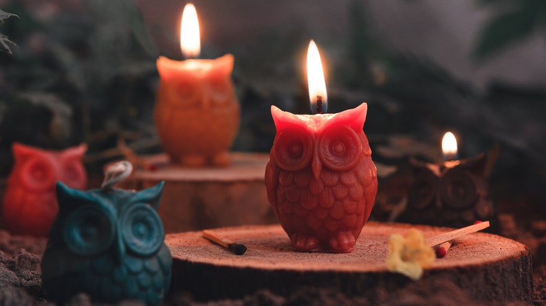 Pure Beeswax Owl Candle image 1
