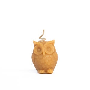 Pure Beeswax Owl Candle Single Natural