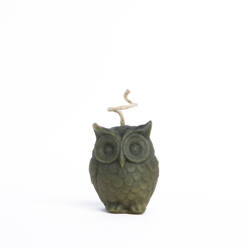 Pure Beeswax Owl Candle Single Pine