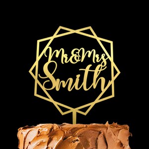 Wedding Cake Topper With Surname,Mr & Mrs Cake Topper,Personalized Rustic Cake Topper,Custom Cake Topper,Last Name Cake Topper