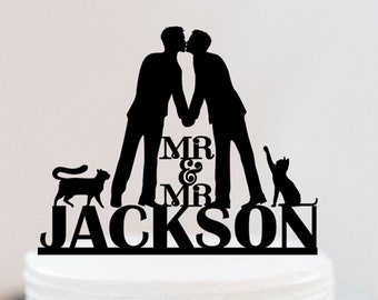 Gay Wedding Cake Topper | Same Sex Custom Cake Topper | Personalized Mr And Mr Cake Topper | Custom Homesexual Cake Topper  W145