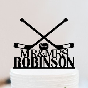 Eishockey Cake Topper | Hockeyspieler Cake Topper | Hockey Fan Cake Topper | Hockey Party Mr And Mrs Cake Topper W141