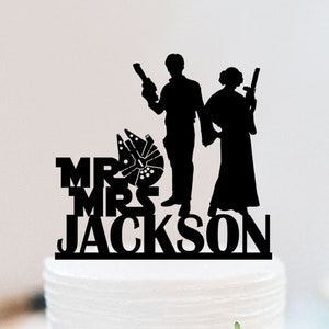 Star Wars Wedding Cake Topper | Han and Leia Cake Topper | Galaxy Couple Cake Topper | I love you i know Cake Topper W187