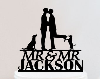 Gay Wedding Cake Topper | Same Sex Custom Cake Topper | Personalized Mr And Mr Funny Cake Topper | Custom Homesexual Cake Topper  W144