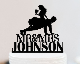 Gymer Wedding Cake Topper,Funny Cake Topper,Fitness Gym training Cake Topper,Push up Cake Topper,Bride Groom Cake Topper  W047