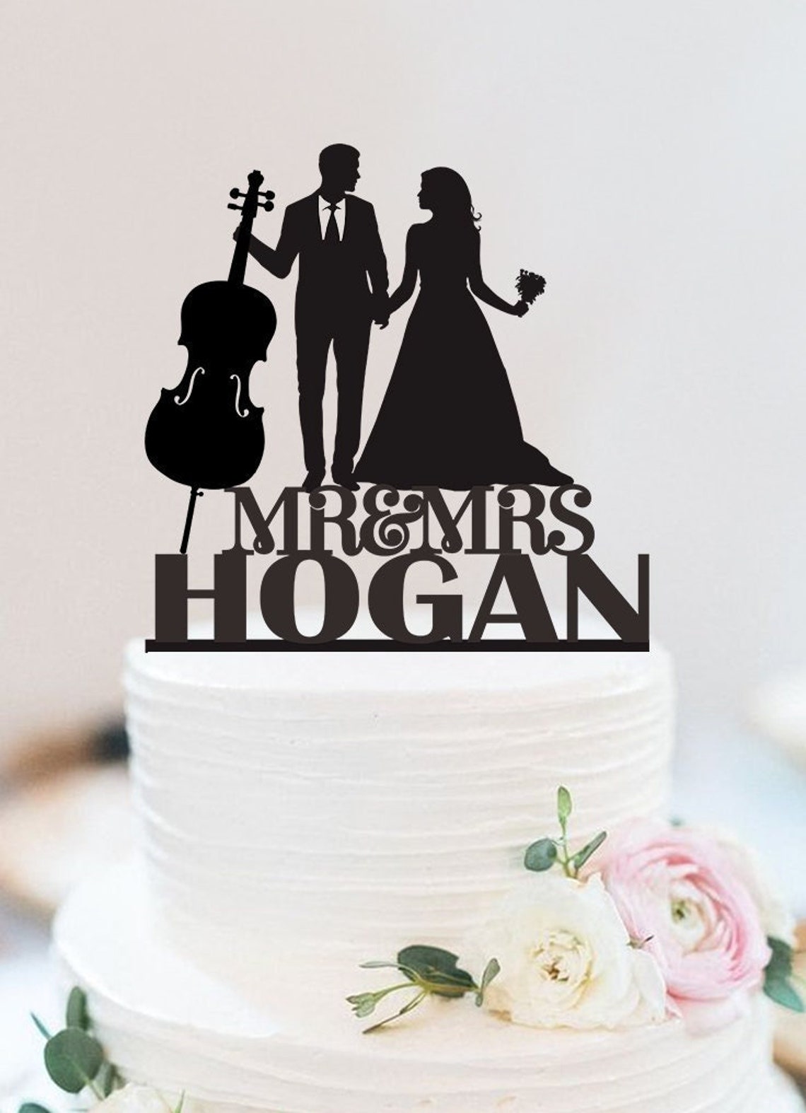 Violoncello Wedding Cake Topper | Couple Cake Topper | Musician Cake ...