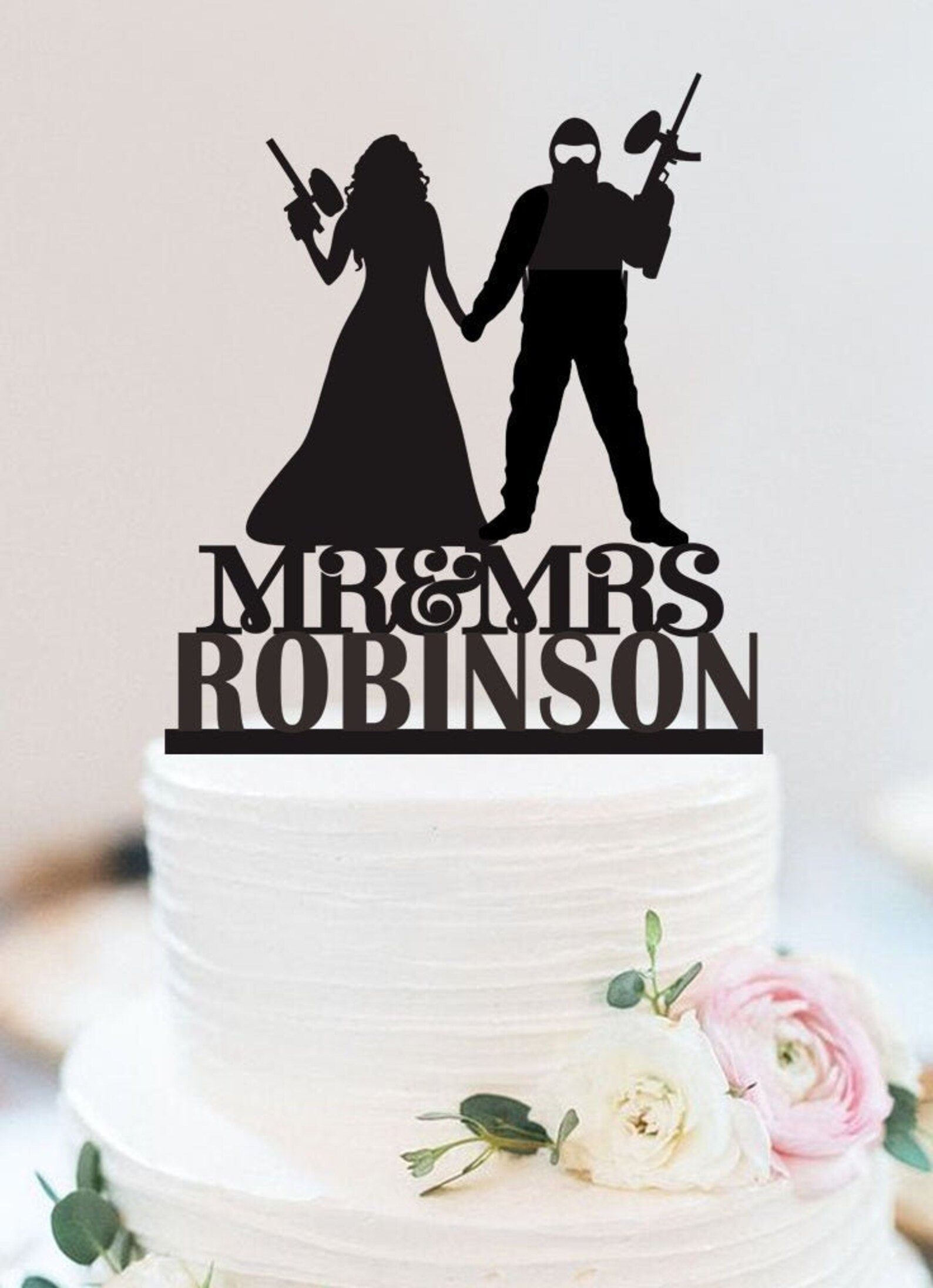 Paintball Couple Wedding Cake Topper Paintball Cake Topper Etsy
