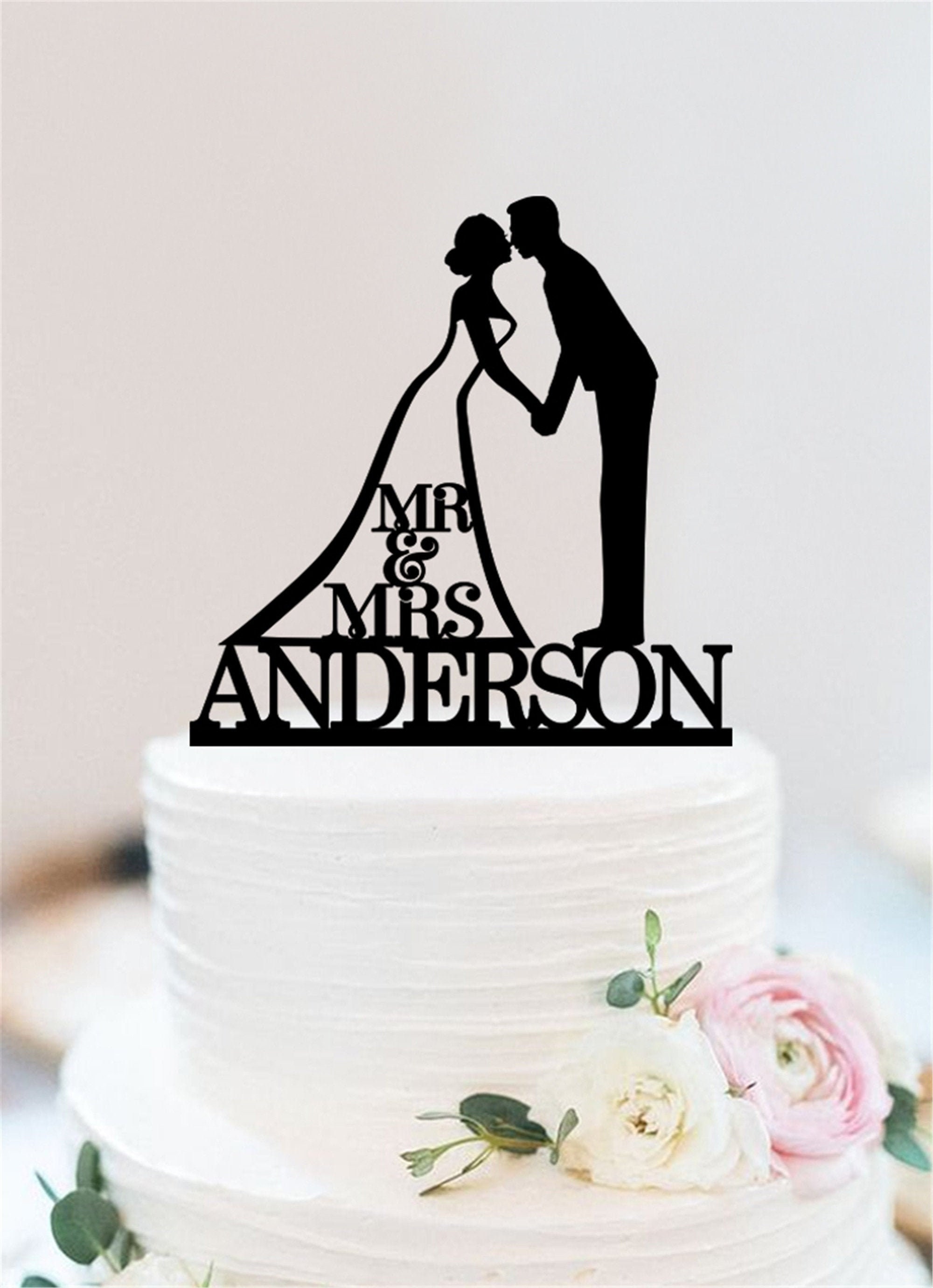 Kiss Couple Wedding Cake Topper | Bride and Groom Cake Topper With ...