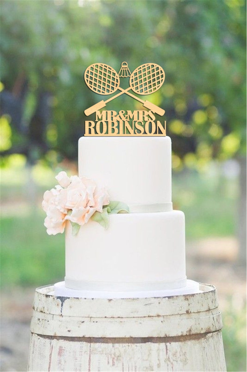 Badminton Wedding Cake Topper | Badminton Rackets Cake Topper | Sport ...