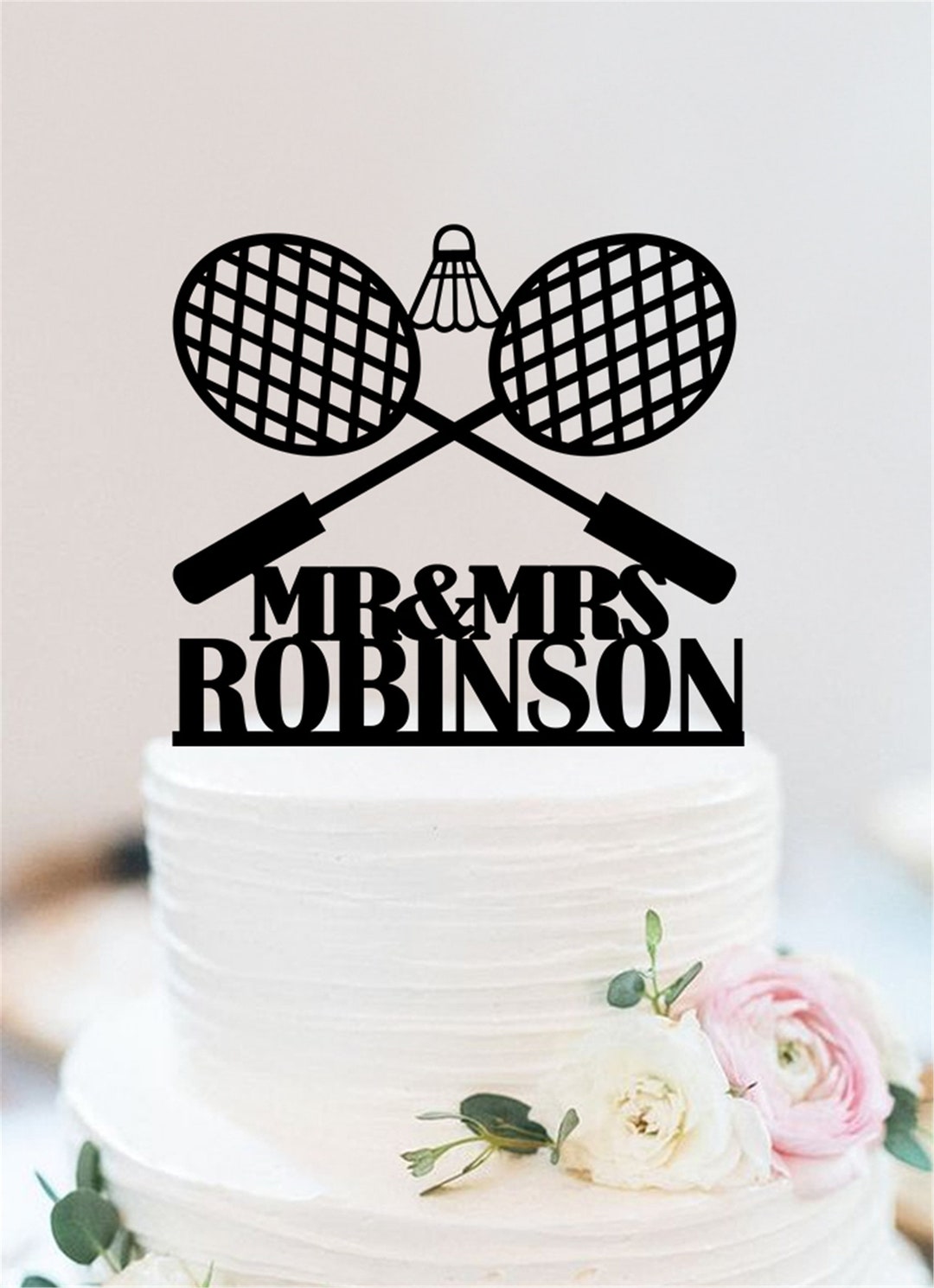 Badminton Wedding Cake Topper | Badminton Rackets Cake Topper | Sport ...