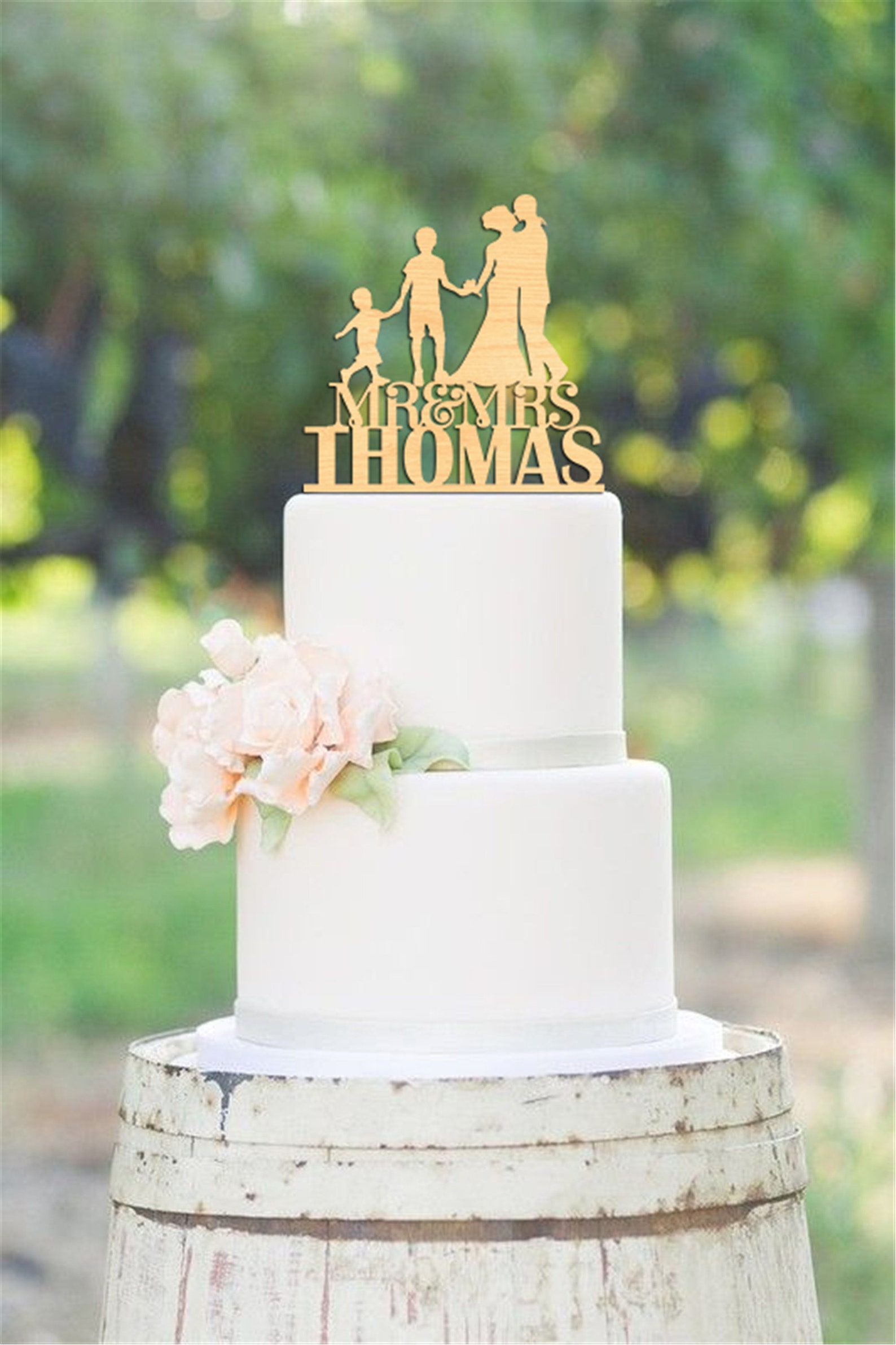 Kids Cake Topperfamily Wedding Cake Topper Married Couple Etsy