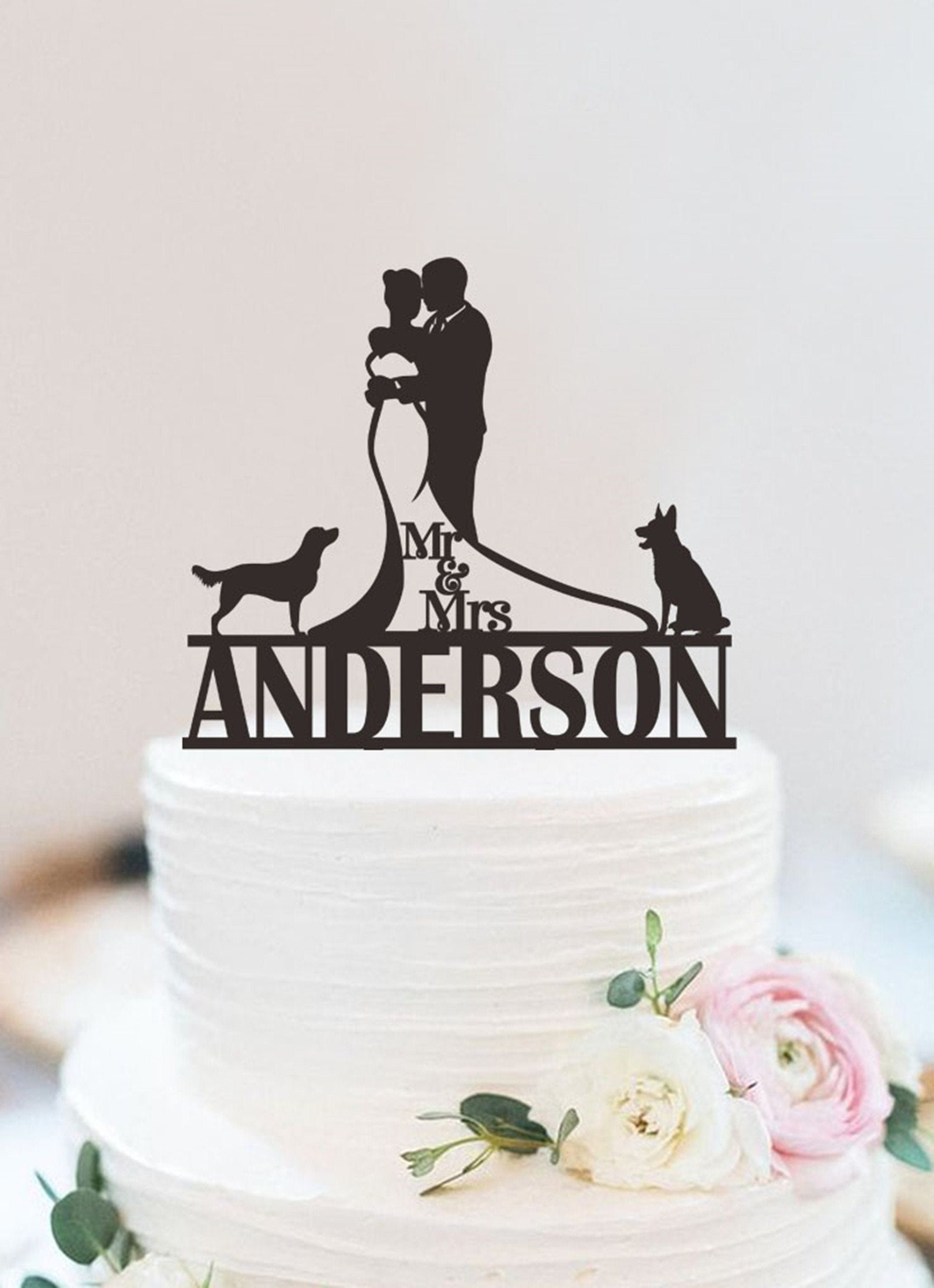 Mr and Mrs Wedding Cake Topper bride and Groom Cake Topper | Etsy