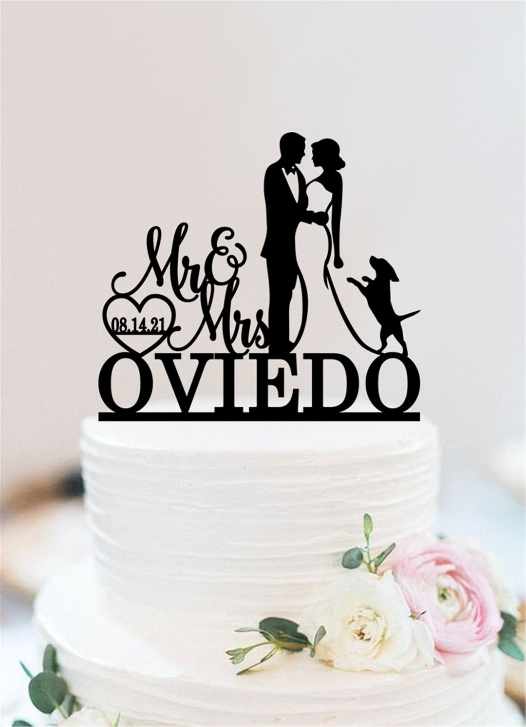 Couple Wedding Cake Topper | Mr and Mrs Cake Topper | Bride and Groom ...