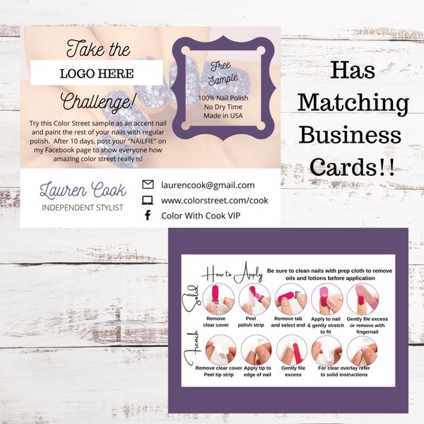 Custom Nail Stylist Twosie Challenge Postcard Personalized Digital Download or Printed and Shipped - Free Shipping