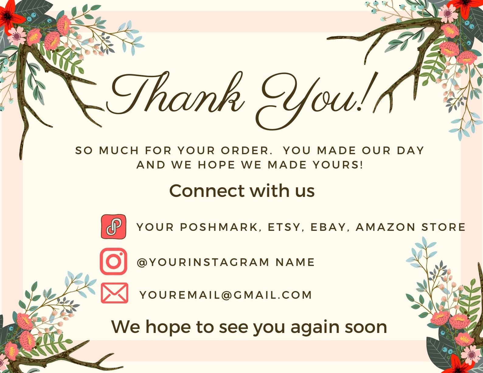 Thank you note for small business | Etsy