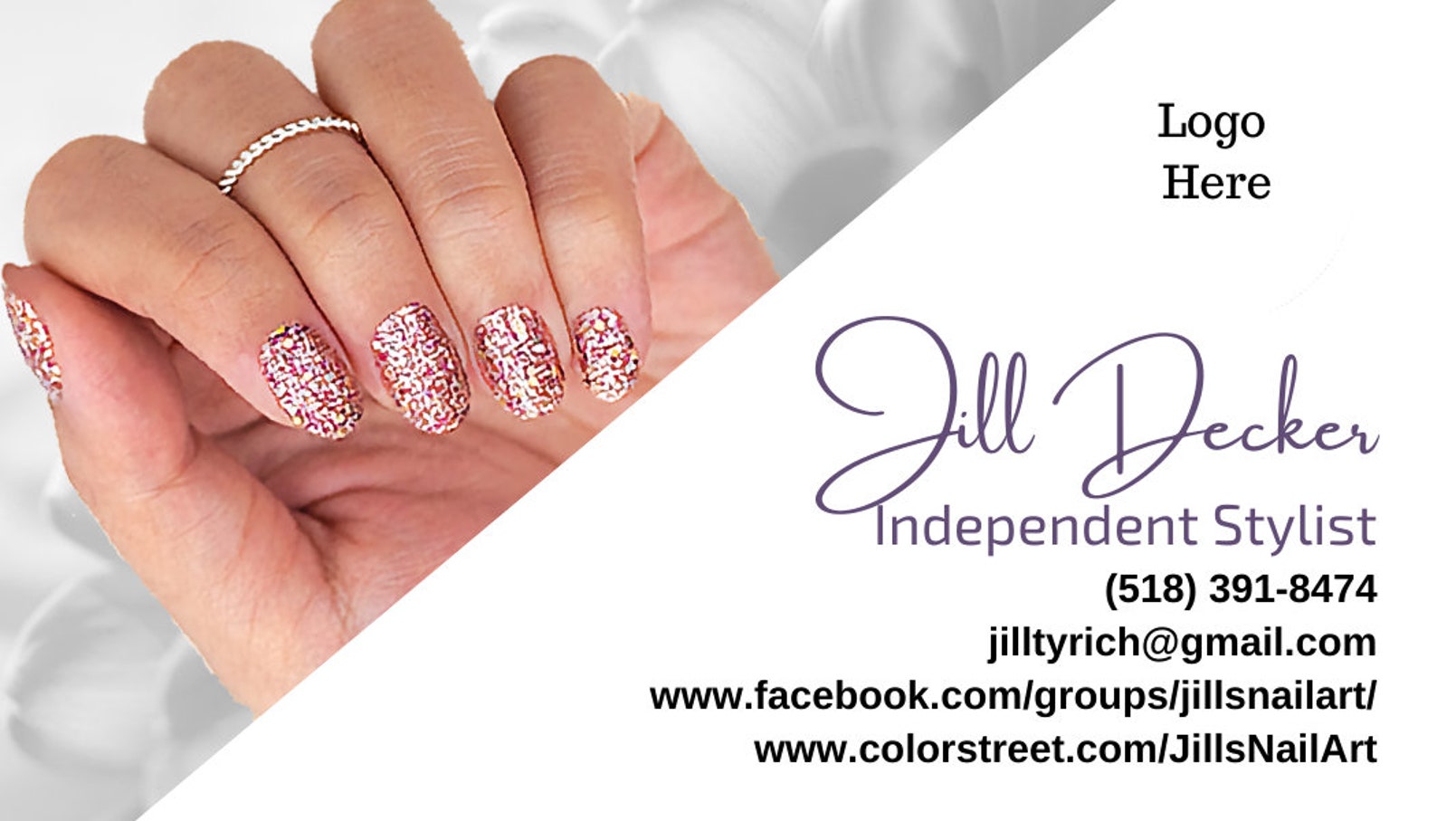 Nail Stylist Carte de visite Gold Glitter Custom Etsy