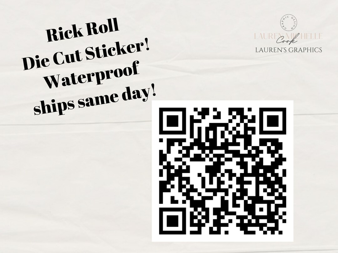 rick roll  link qr code | Sticker