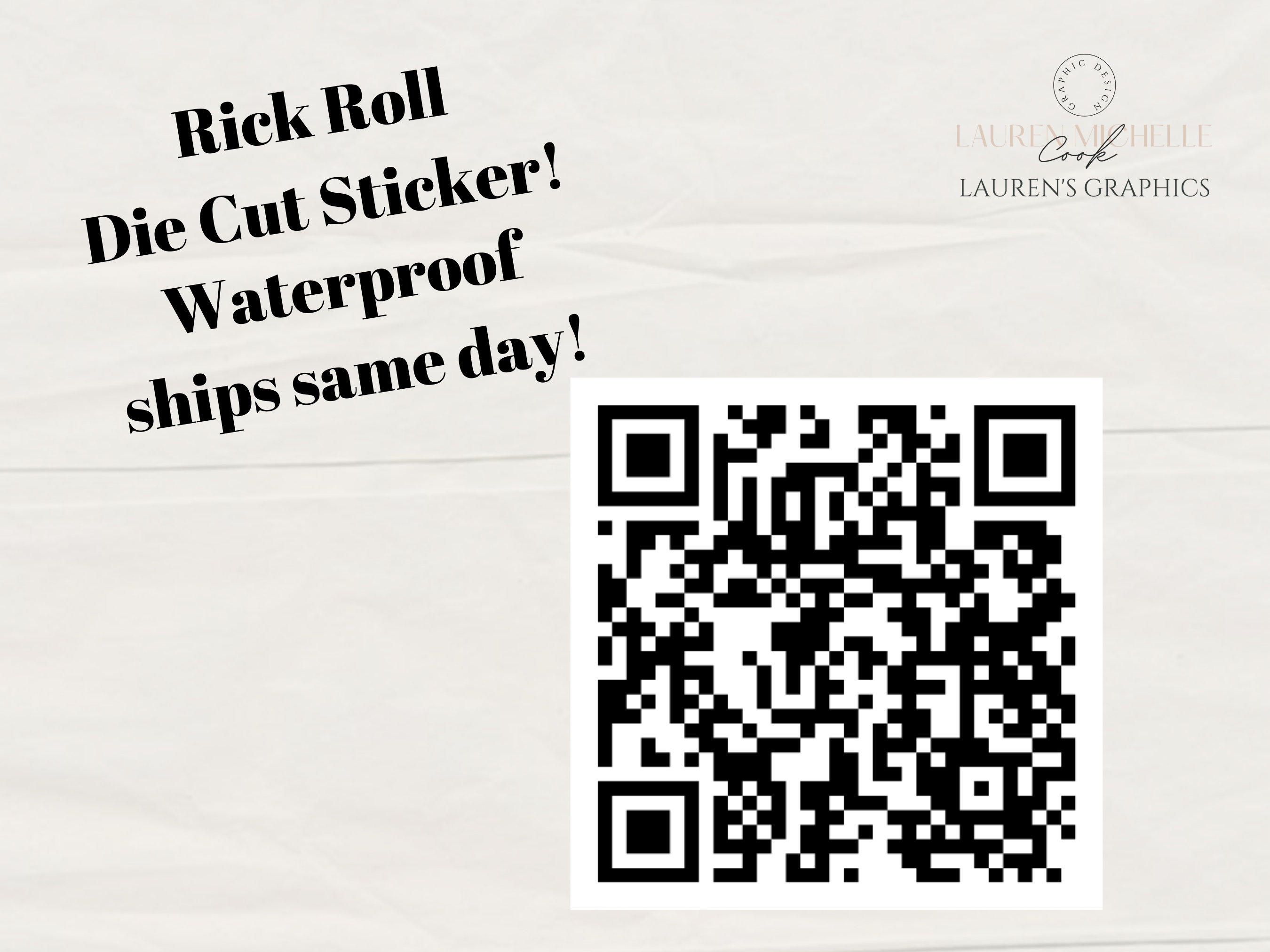 Scan for Free Wifi, QR code, rickroll Sticker for Sale by tropicalhen133