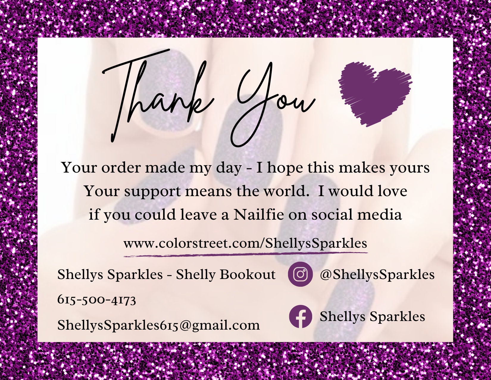 Custom Nail Stylist Thank You Postcard Etsy Custom Nail Stylist Thank You Postcard Etsy
