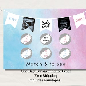 Gender Reveal Scratch off Postcards