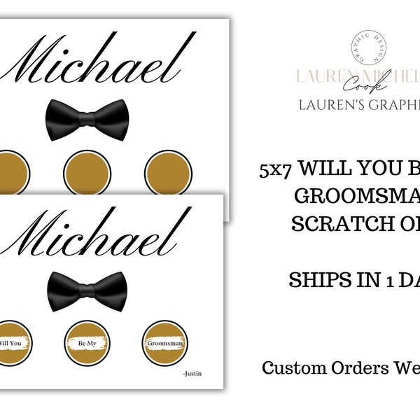 Will you be my Groomsman? Scratch off Gift Cards - Best Man Proposal - Usher Page Boy Junior Groomsman Ring Bearer Question. Gift box Insert