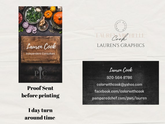 Pampered Chef Business Card Printed or Digital Chalkboard | Etsy