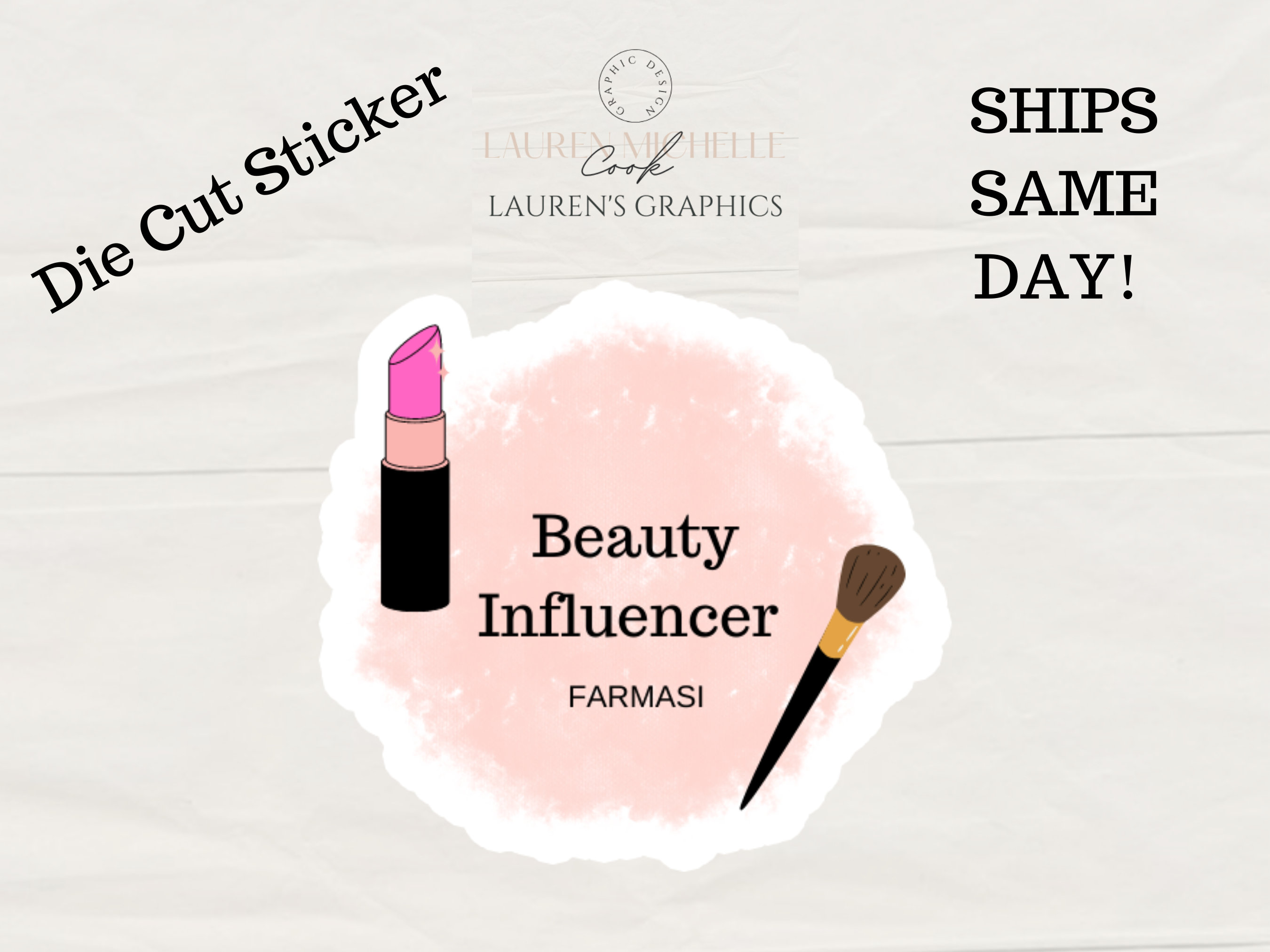 Beauty Influencer FARMASI pegatina troquelada resistente a la Etsy México