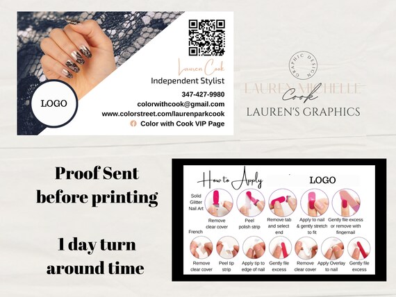Nail Stylist Business Card Custom QR Code INCLUDED Lacey - Etsy