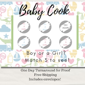 Gender Reveal Scratch off Postcards