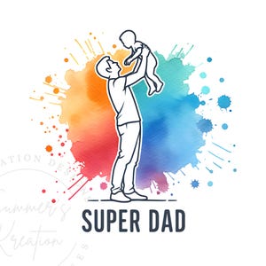 Super Dad PNG | Comic Style Father’s Day Sublimation Design | Hero Dad T-Shirt PNG | Instant Download
