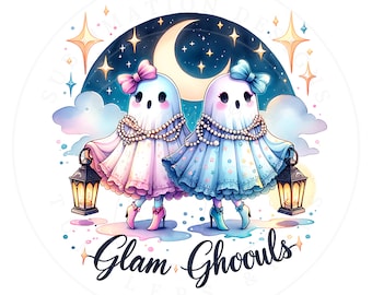 Coquette Ghost PNG: Girly Halloween Sublimation Design