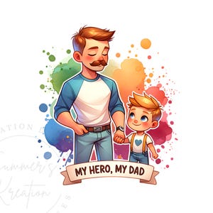 My Hero My Dad PNG | Father’s Day Sublimation Design | Super Dad Shirt Printable | Instant Download