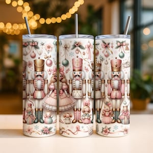 Pastel Coquette Nutcracker Ballet PNG: 20 oz Tumbler Sublimation Design