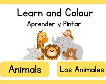 Colora e impara l'inglese/spagnolo con 50 animali: crea le tue schede didattiche e stampale a casa!