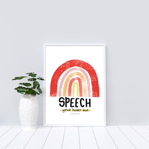 speech your // heart out, SLP, poster, speech pathology, digital download, slp2b